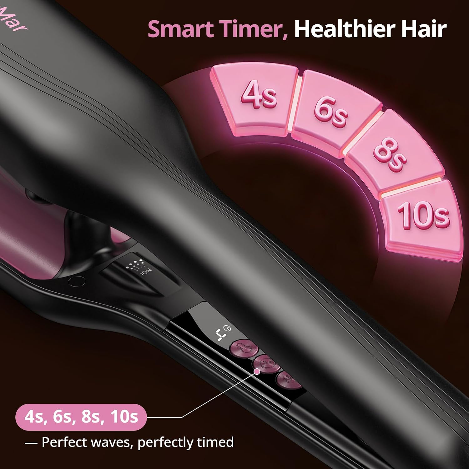Thumbnail 1 de Hair Waver Crimper with Smart Timers – 25mm Dual Voltage, 15s Heat-Up