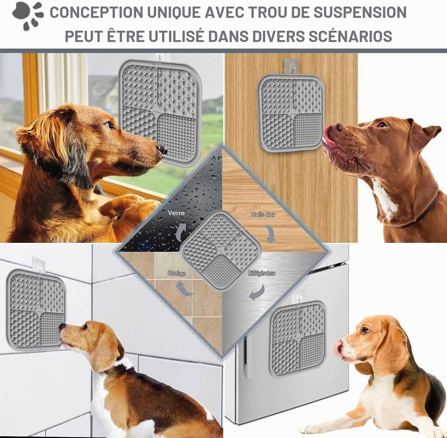 Detalle 2 de Lesipee Cyan&Purple set van 2 siliconen likmatten voor honden en katten