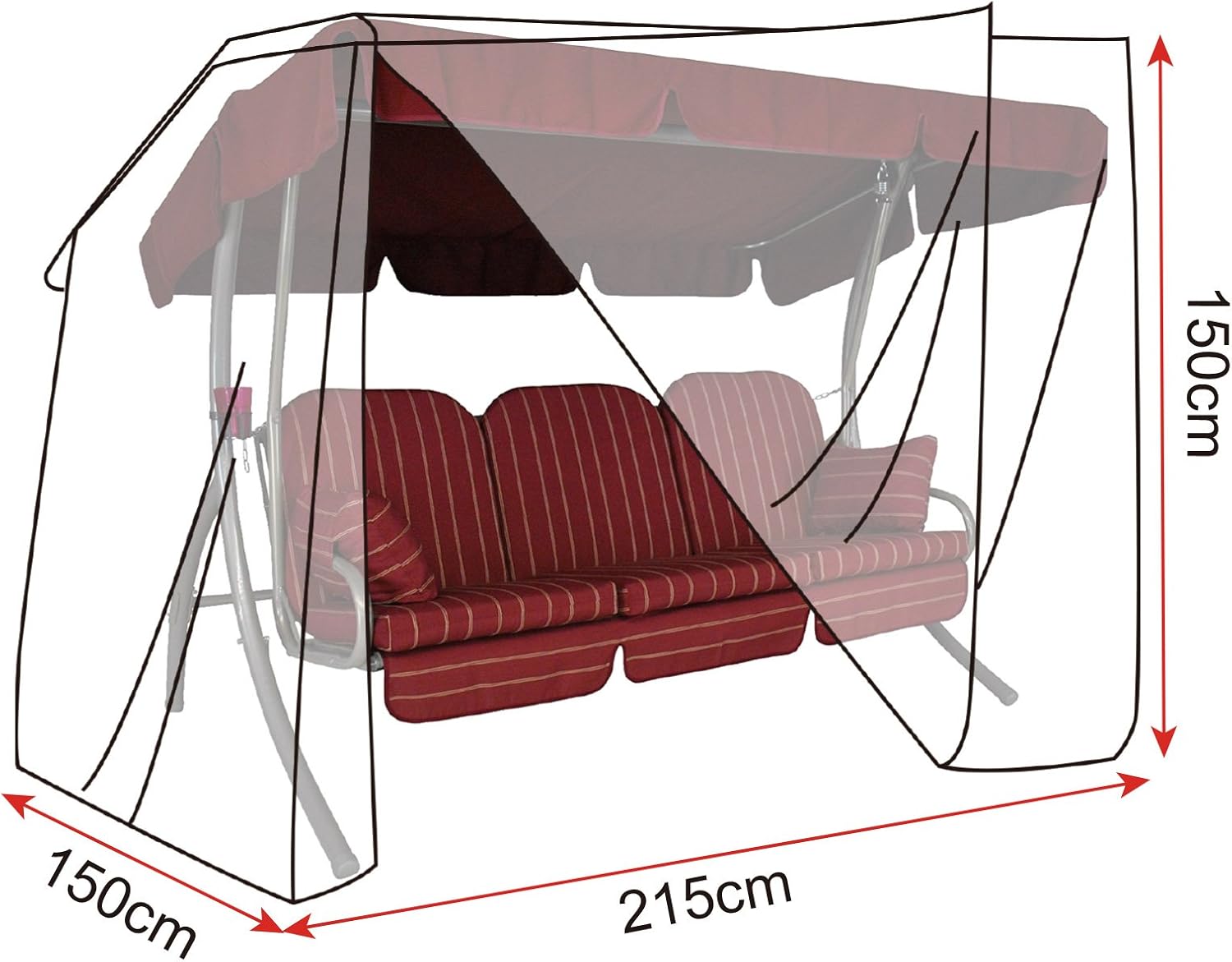 Thumbnail 4 de WOLTU Housse de protection pour balancelles en PE 150x215x150 cm, anti-UV et imperméable