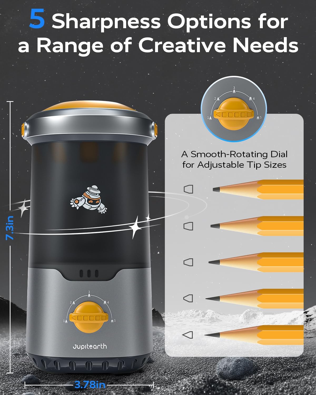 Detalle de JUPITEARTH Electric Pencil Sharpener for Kids