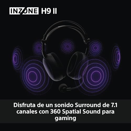 Detalle 2 de Sony INZONE H9 II: Auriculares gaming inalámbricos con cancelación de ruido y micrófono extraíble (Fnatic Edition)