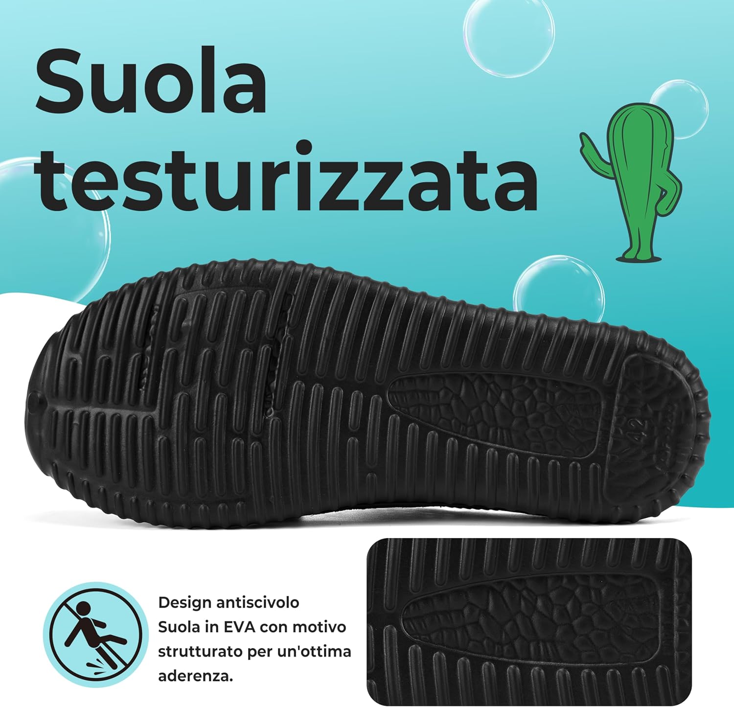 Detalle 2 de SAGUARO Uomo Donna Spiaggia Traspirante Pantofolose Unisex Clocks? No: SAGUARO Sandali Cl