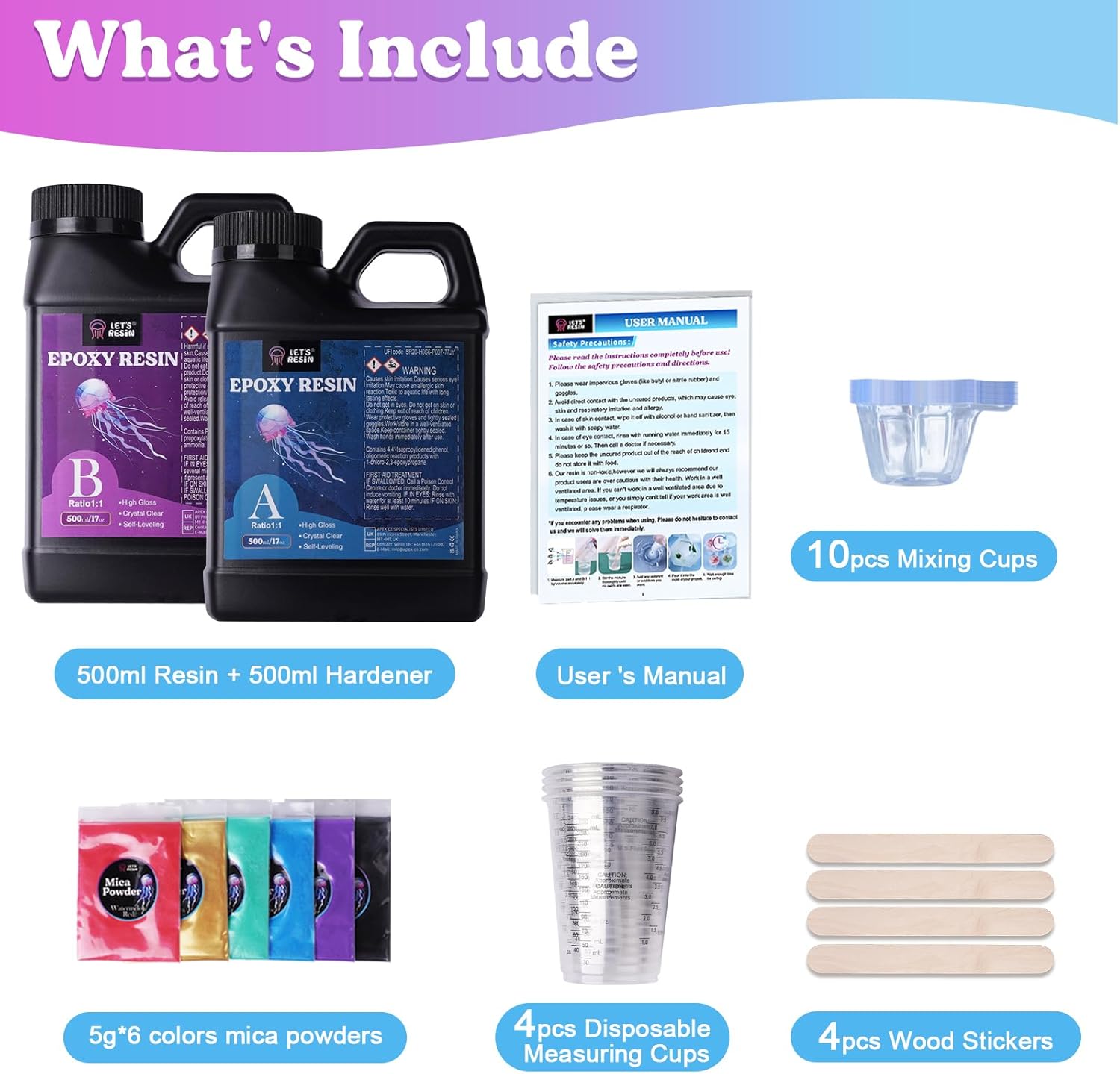 Thumbnail 6 de LET'S RESIN Casting Epoxy Resin Kit 1L for Art 🧪