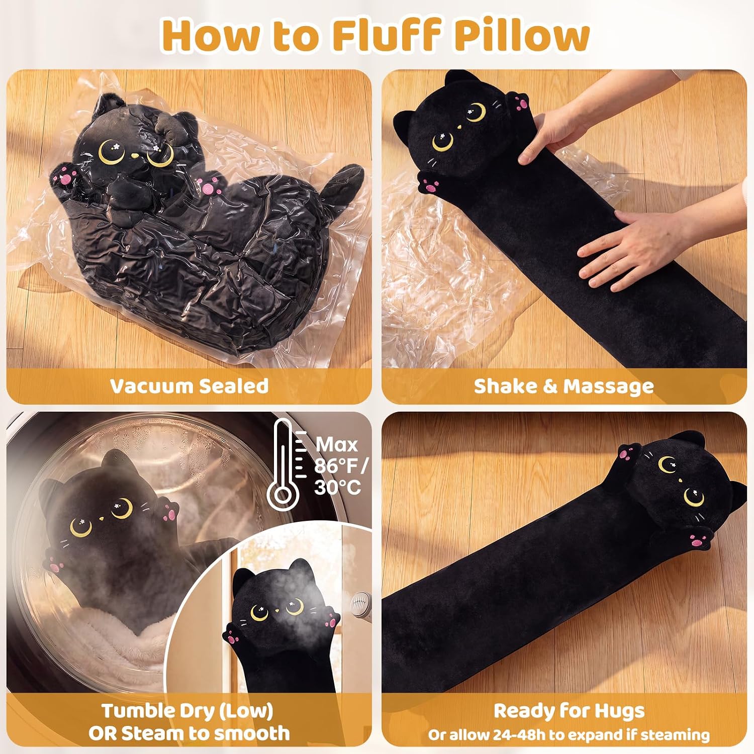 Detalle 2 de Mewaii 20in Long Cat Plush Body Pillow Review: A Practical Hug for All Ages