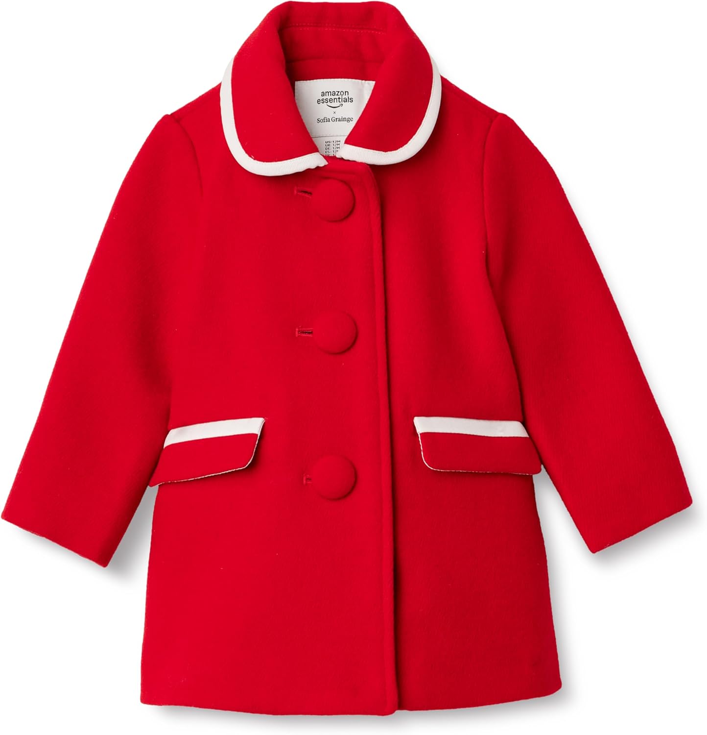 Detalle de Amazon Essentials x Sofia Grainge Toddlers and Baby Girls' Wool Blend Dress Coat