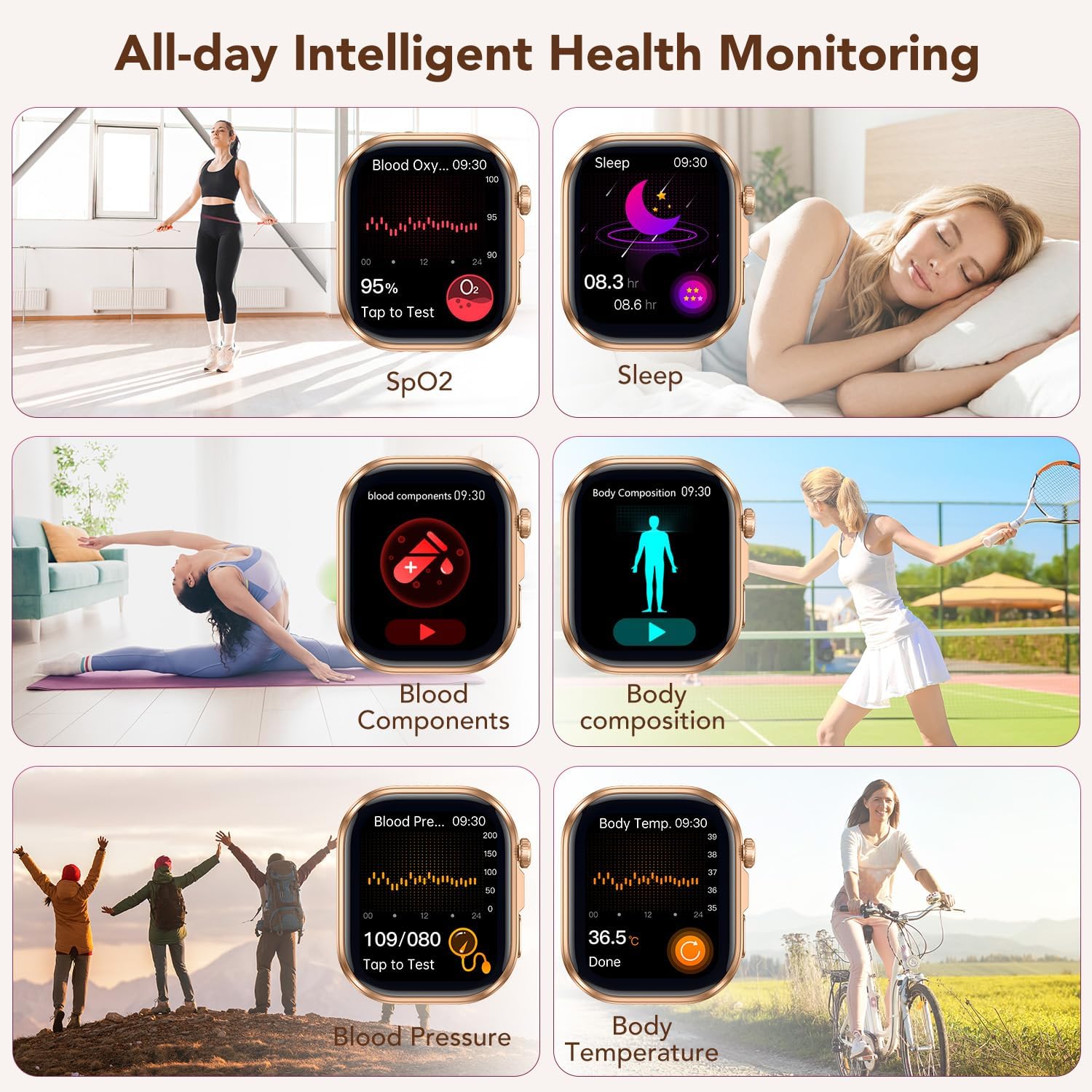 Detalle 2 de ECG HRV Smart Watch for Women – 1.88" TFT Display, 130+ Sports Modes, IP67