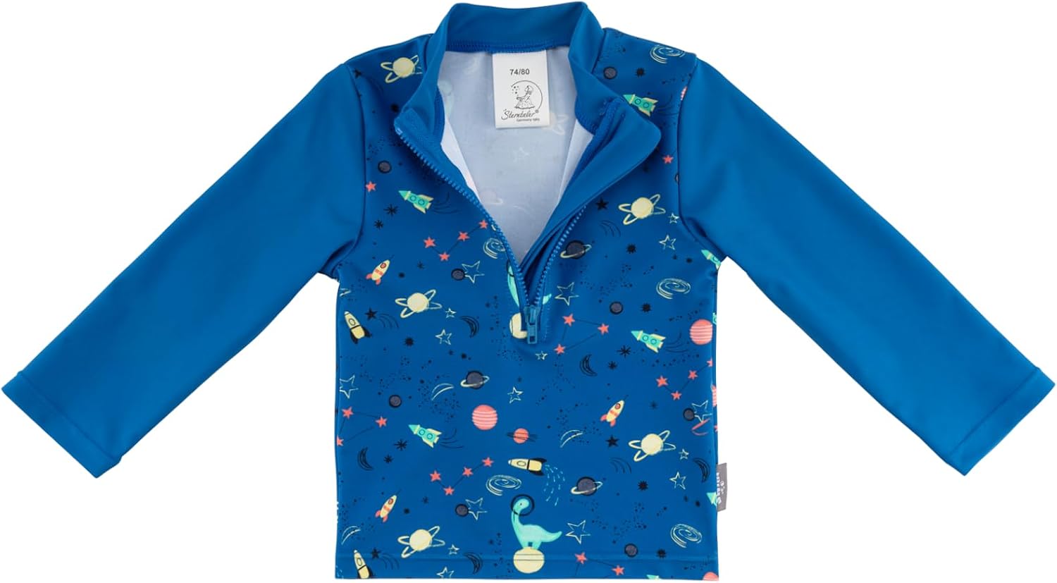 Detalle de Sterntaler Jungen Badeshirt Langarm Weltraum Druck, Königblau – Größe 104