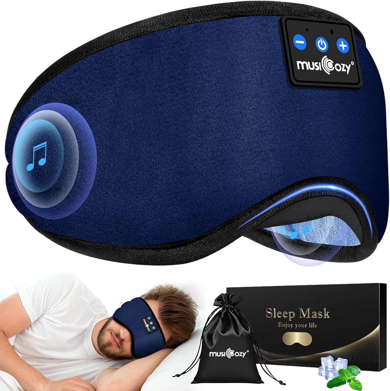Detalle de MUSICOZY Sleep Mask Headphones with 16 hrs