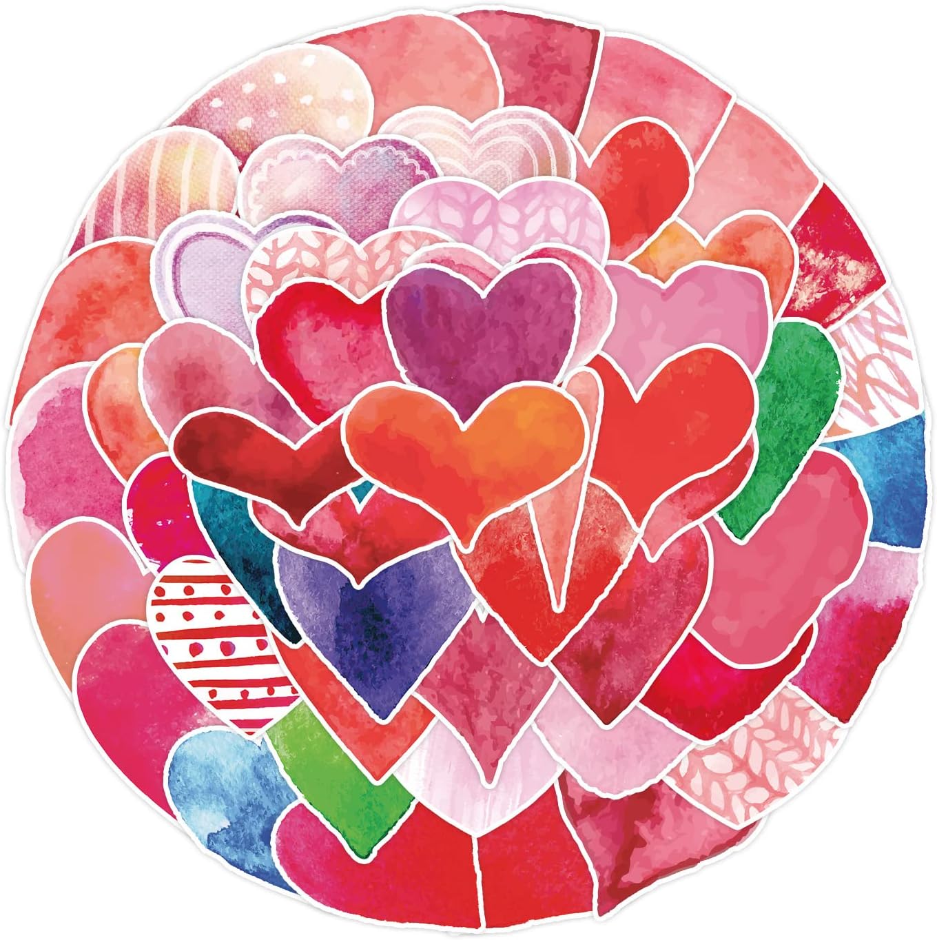 Romantic LOVE Vinyl Stickers, 50-piece pack