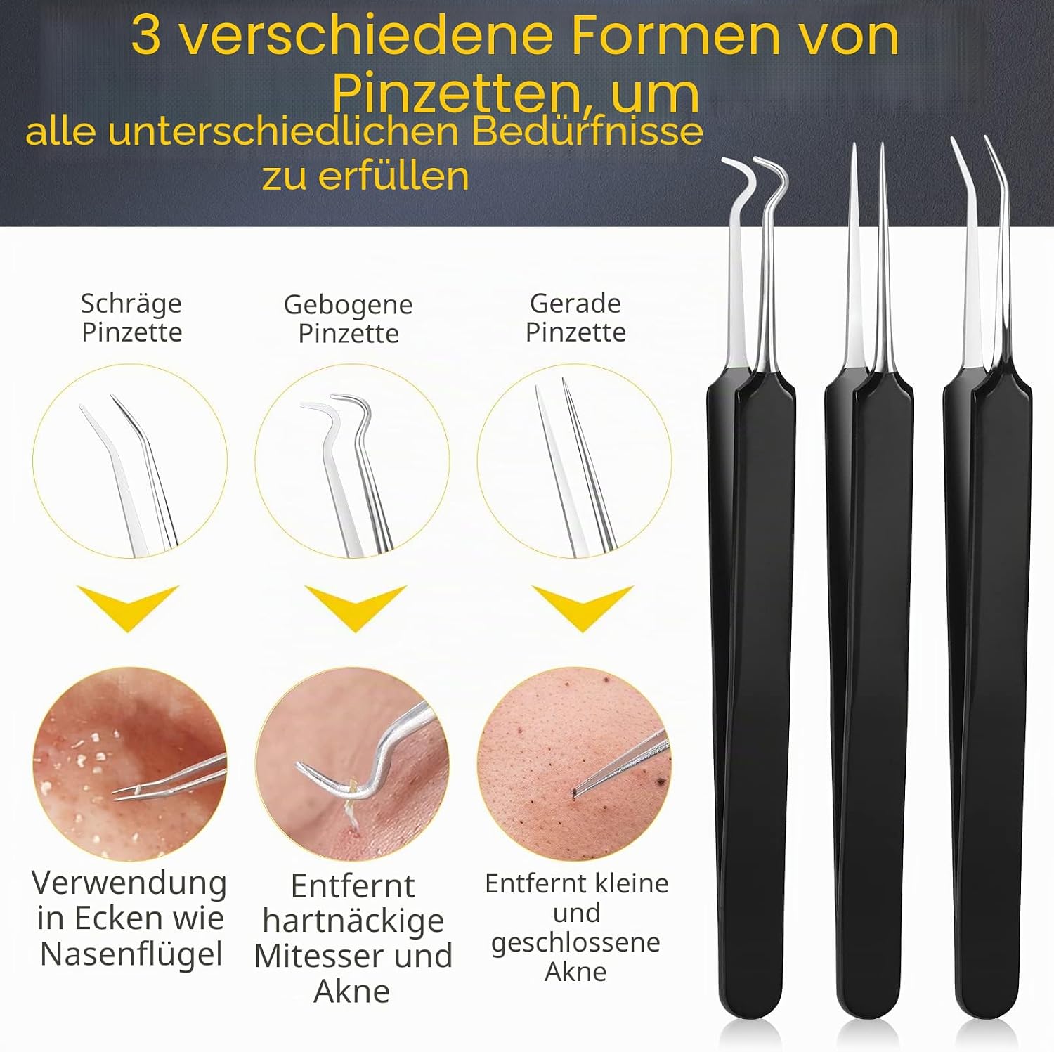 Thumbnail 1 de IUMAKEVP Mitesserentferner Komedonenquetscher Set 15-tlg