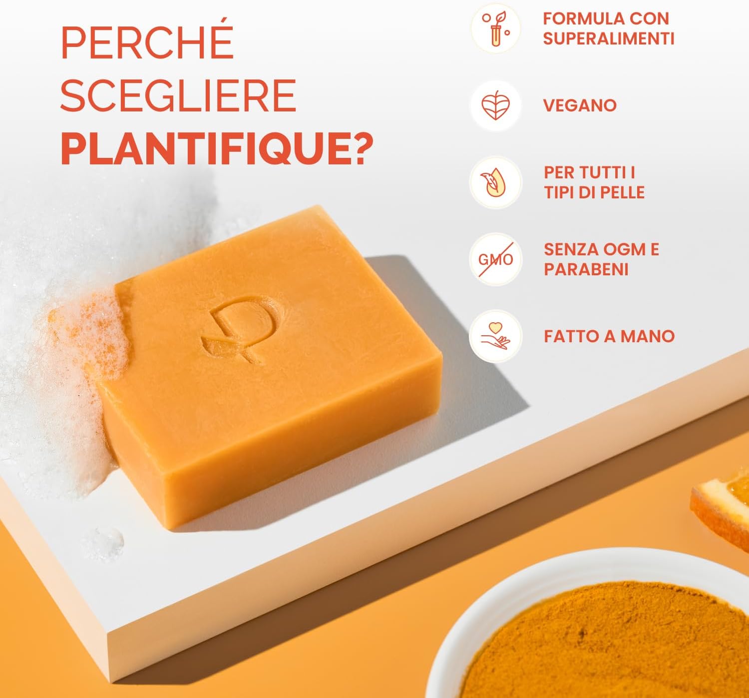 Thumbnail 5 de PLANTIFIQUE Turmeric & Kojic Acid Soap sapone esfoliante viso e corpo (4 pezzi) per un tono più uniforme