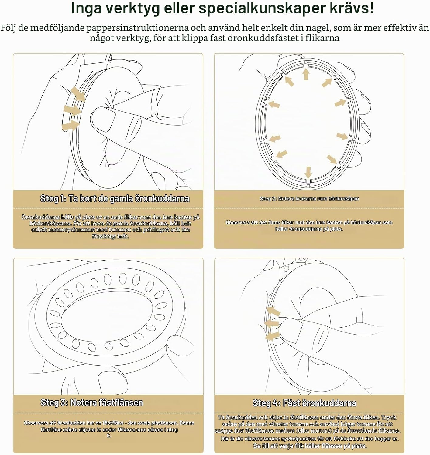 Detalle de Aurivor öronkuddar i lammskinn för Bose QC35, QC25 och AE2