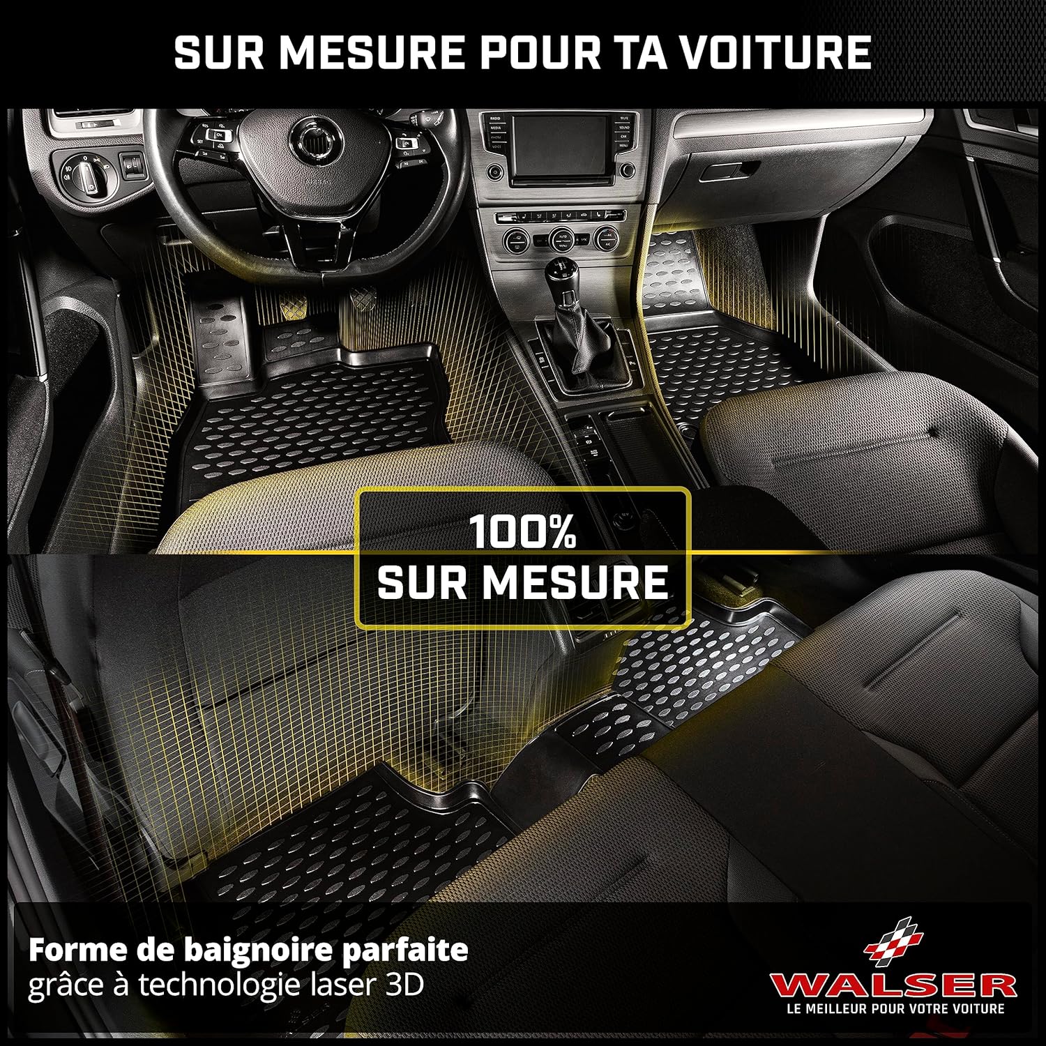 Thumbnail 2 de Tapis de sol sur mesure Walser XTR en caoutchouc (TPE) pour VW Touareg II 2010-2018