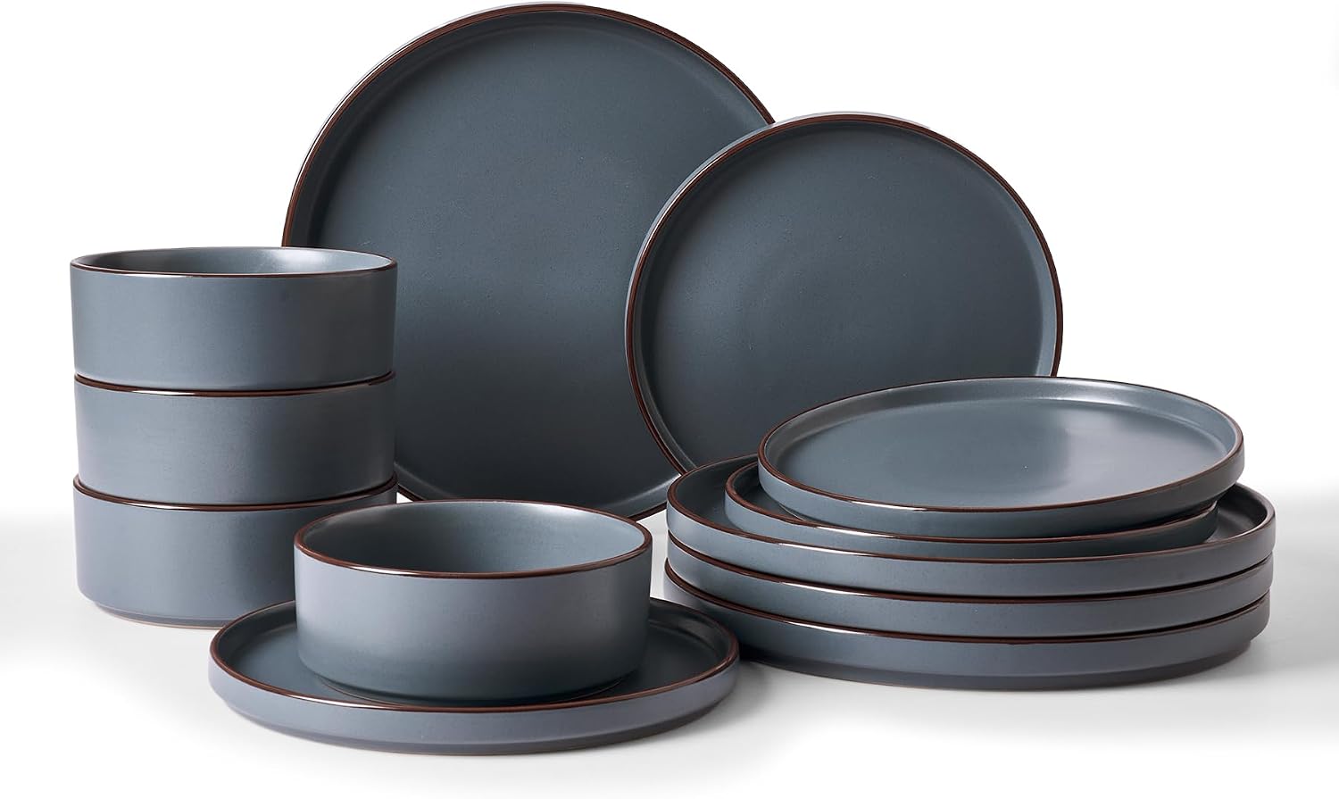 Detalle de Famiware Nebula Ridge stoneware dinnerware 12-piece