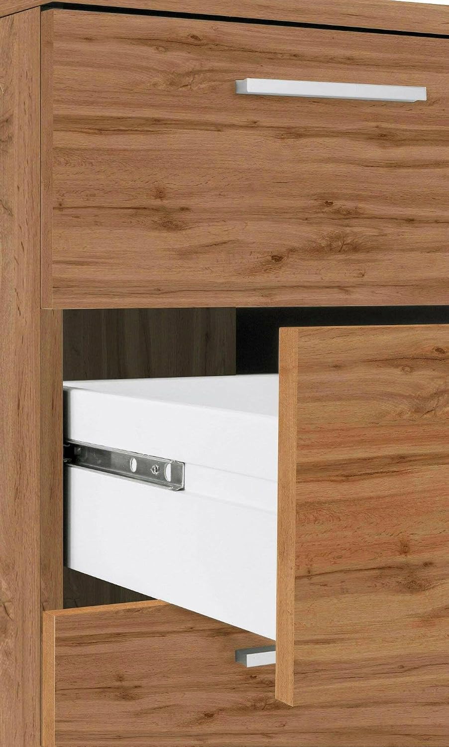 Detalle de Dmora Scrivania Siro: Scrittoio lineare 160x60 cm in Rovere, versatile e salvaspazio