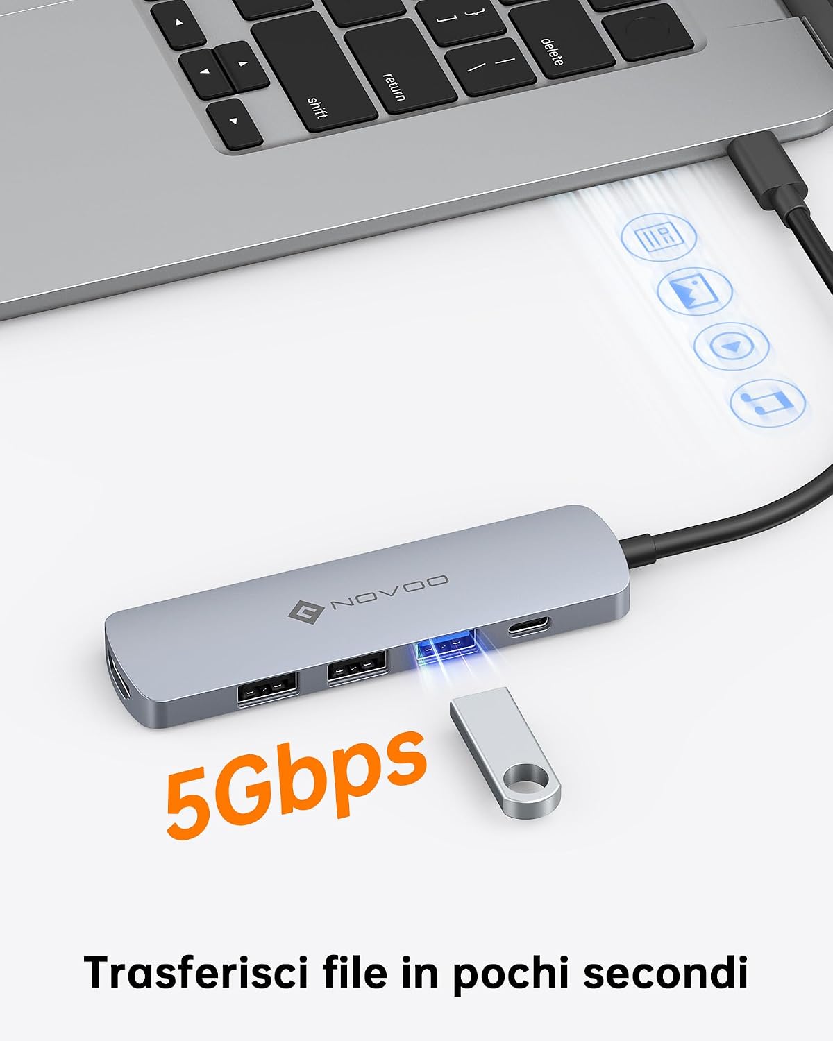Thumbnail 4 de NOVOO USB C Hub HDMI 4K 100W PD