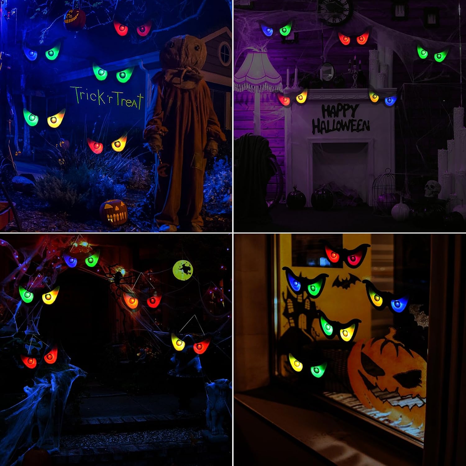 Detalle de iShabao Spooky Eyes Halloween String Lights, RGB LEDs, 6.5 ft, Timer