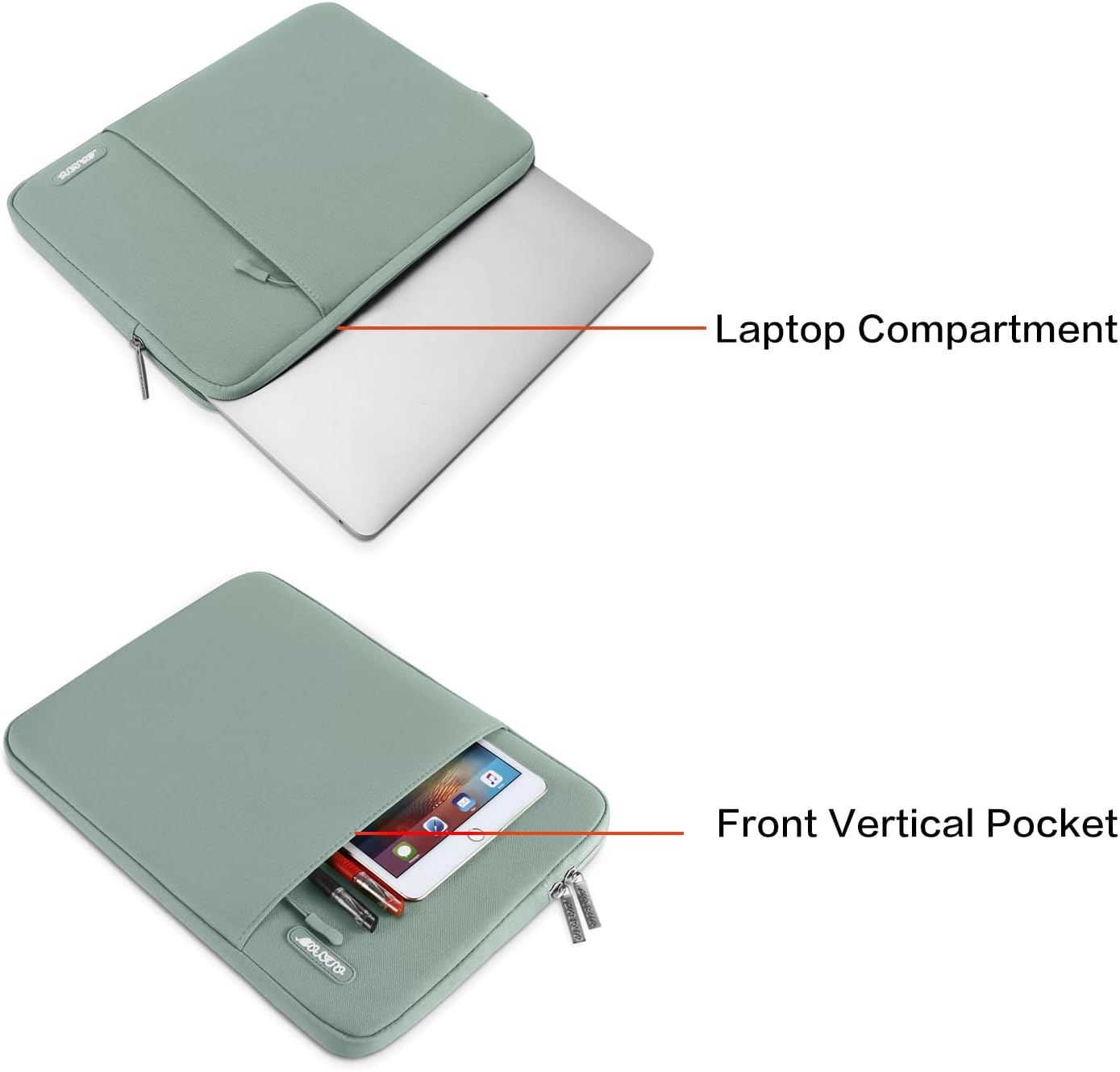 Thumbnail 1 de MOSISO 13.3 inch Laptop Case with Front Pocket — Antique Green