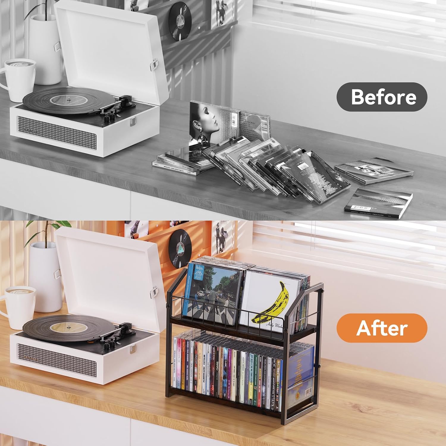 Thumbnail 3 de TJ.MOREE 2 Tier CD Holder, 60 CDs storage
