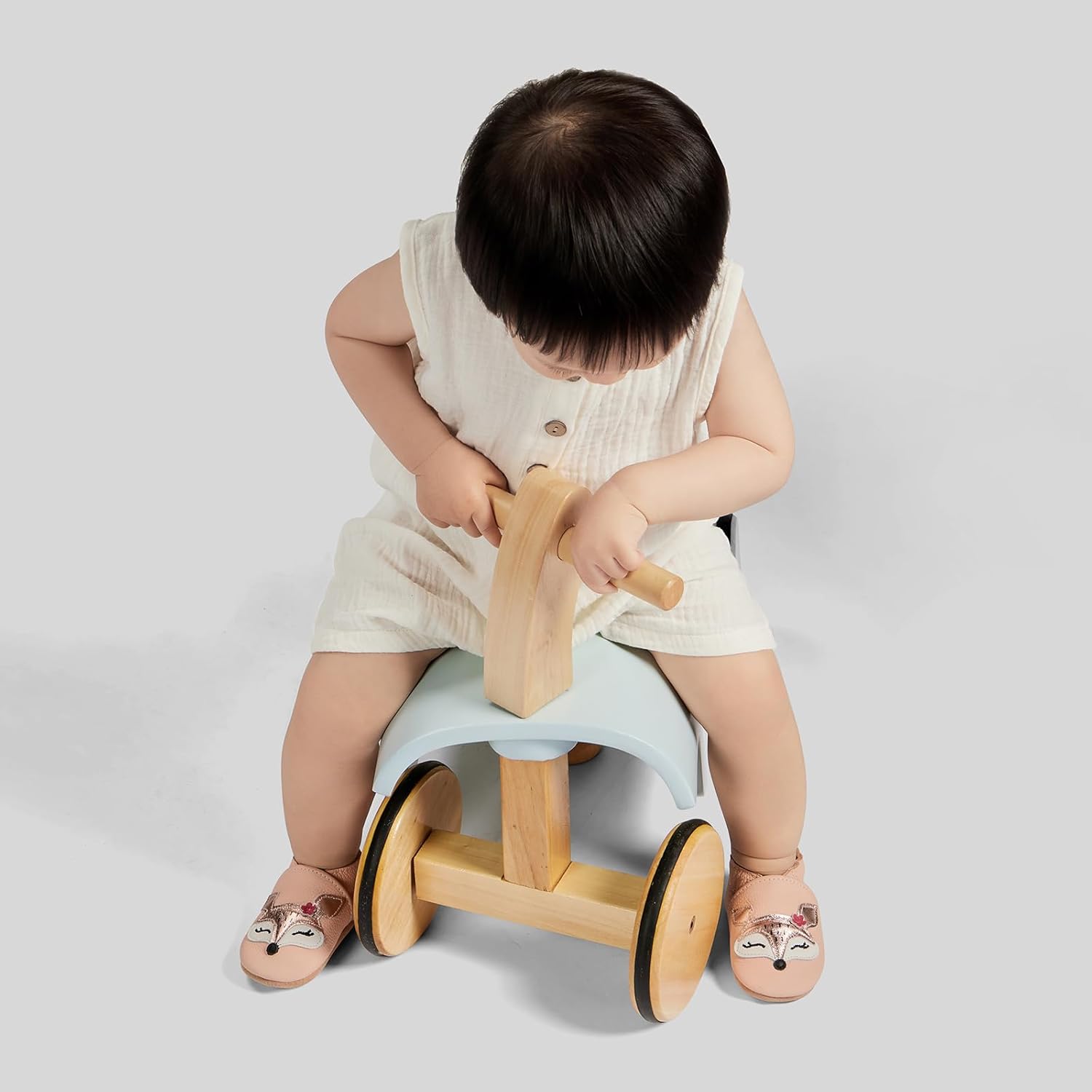 Detalle de IceUnicorn Krabbelschuhe Baby Lauflernschuhe – weiches Leder, rutschfeste Sohle