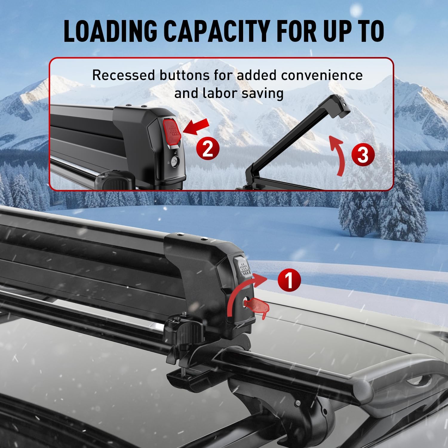 Detalle 2 de PacificCrest Lockable Ski & Snowboard Rack 27.5"