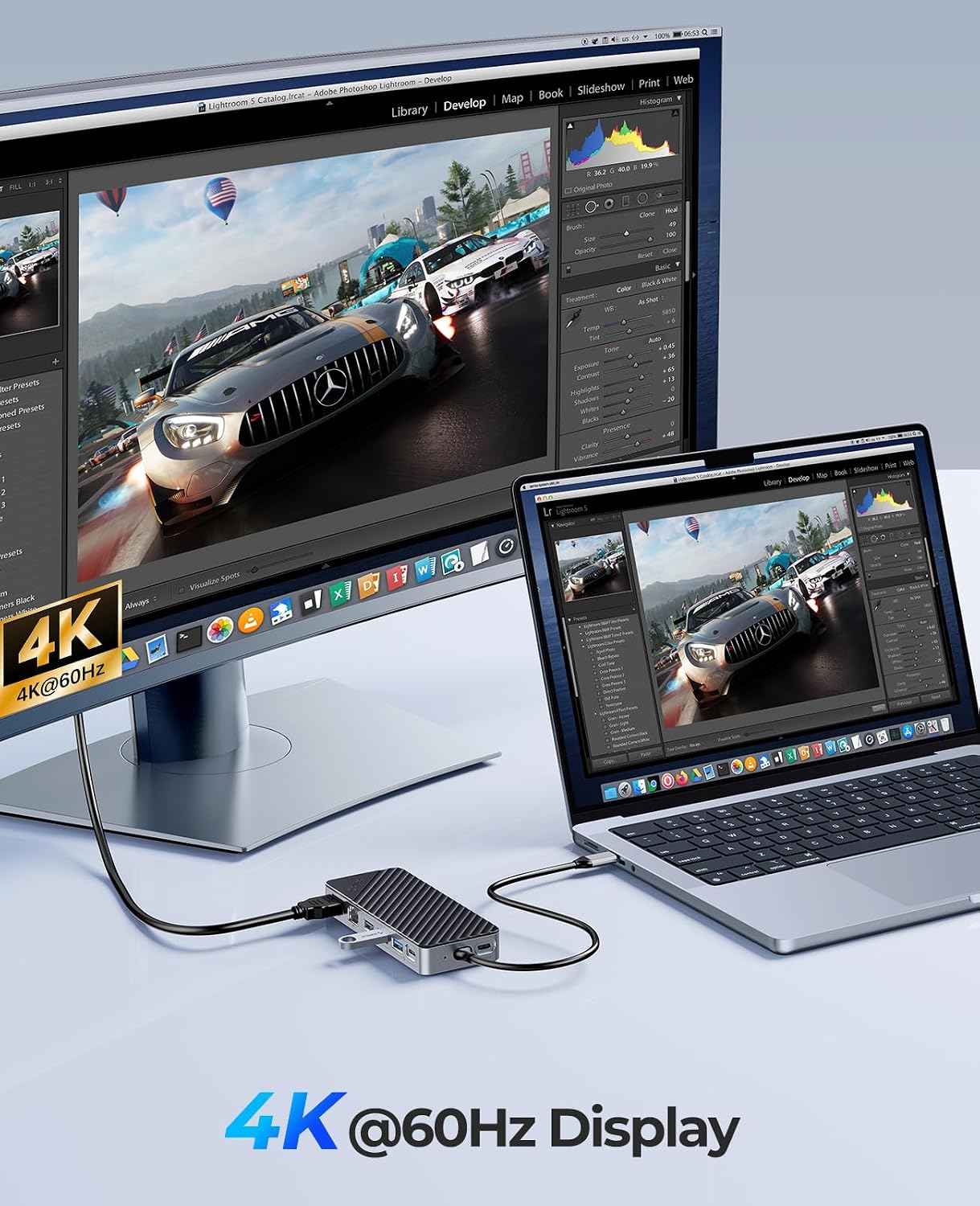 Detalle 2 de ORICO OM28PR Docking Station USB-C 8 in 1 con case per SSD M.2 NVMe/SATA e HDMI 4K@60Hz