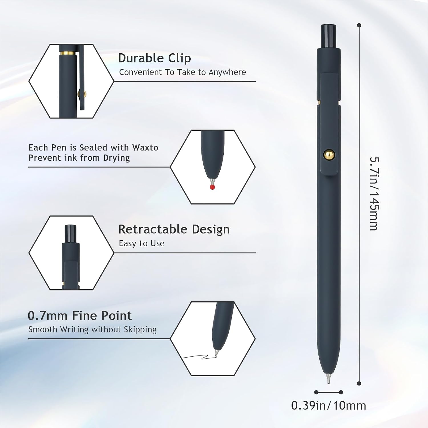 Detalle de Ddaowanx 6 Pcs 0.5mm Quick Dry Black Ink Fine Point Gel Pens