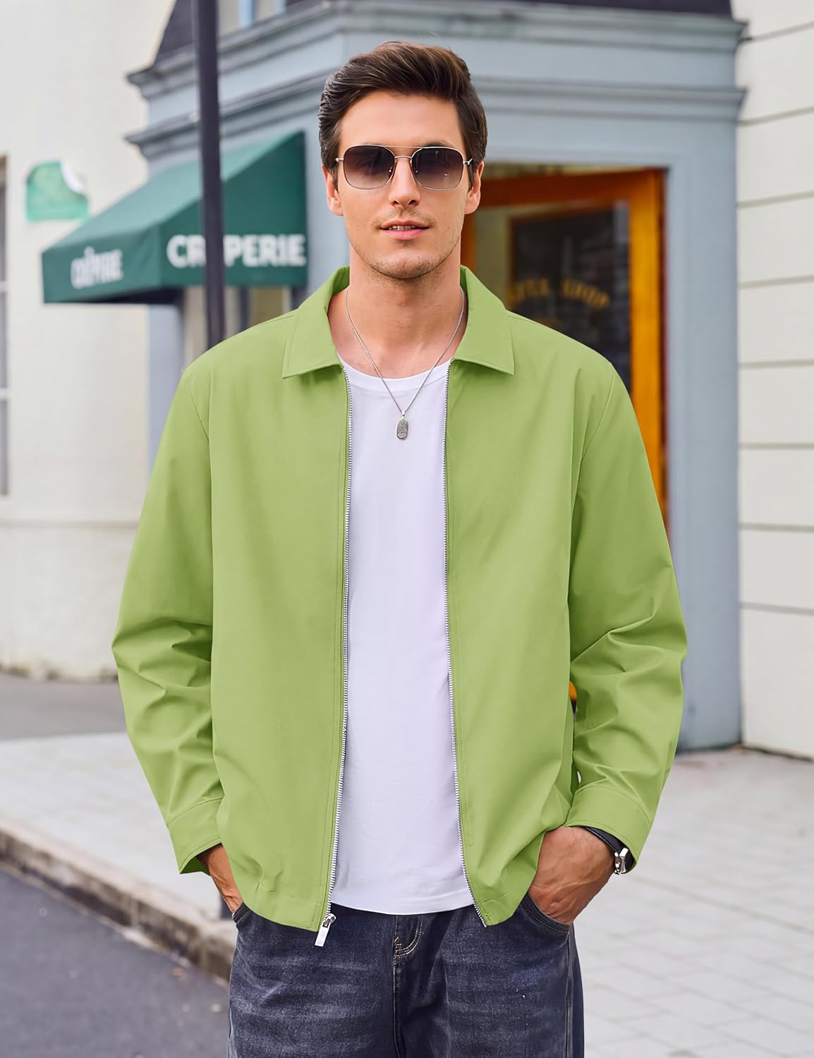 Detalle 2 de Cotrasen Men's Windbreaker Jacket Polyester