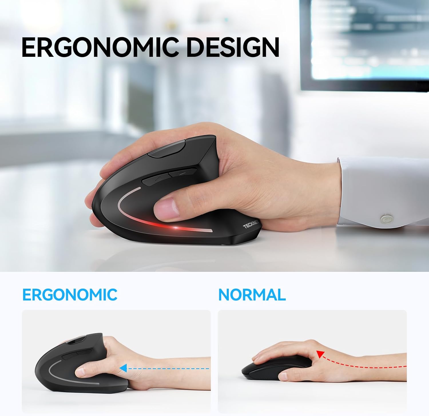 Thumbnail 5 de TECKNET Ergonomic Vertical Mouse 4800 DPI ๐ฑ