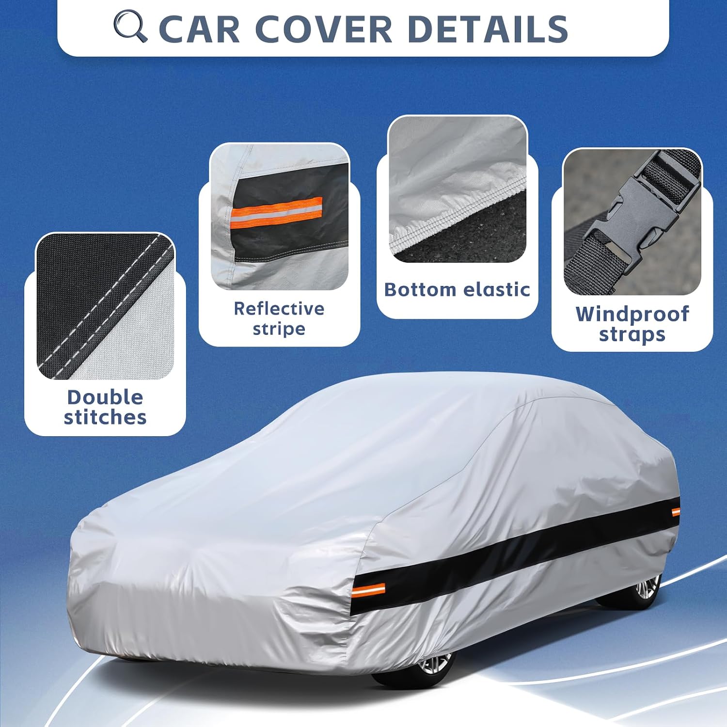 Thumbnail 3 de Holthly 10 Layers Car Cover: Custom Fit for Dodge Charger (2006-2024) Waterproof All-Weather Protection