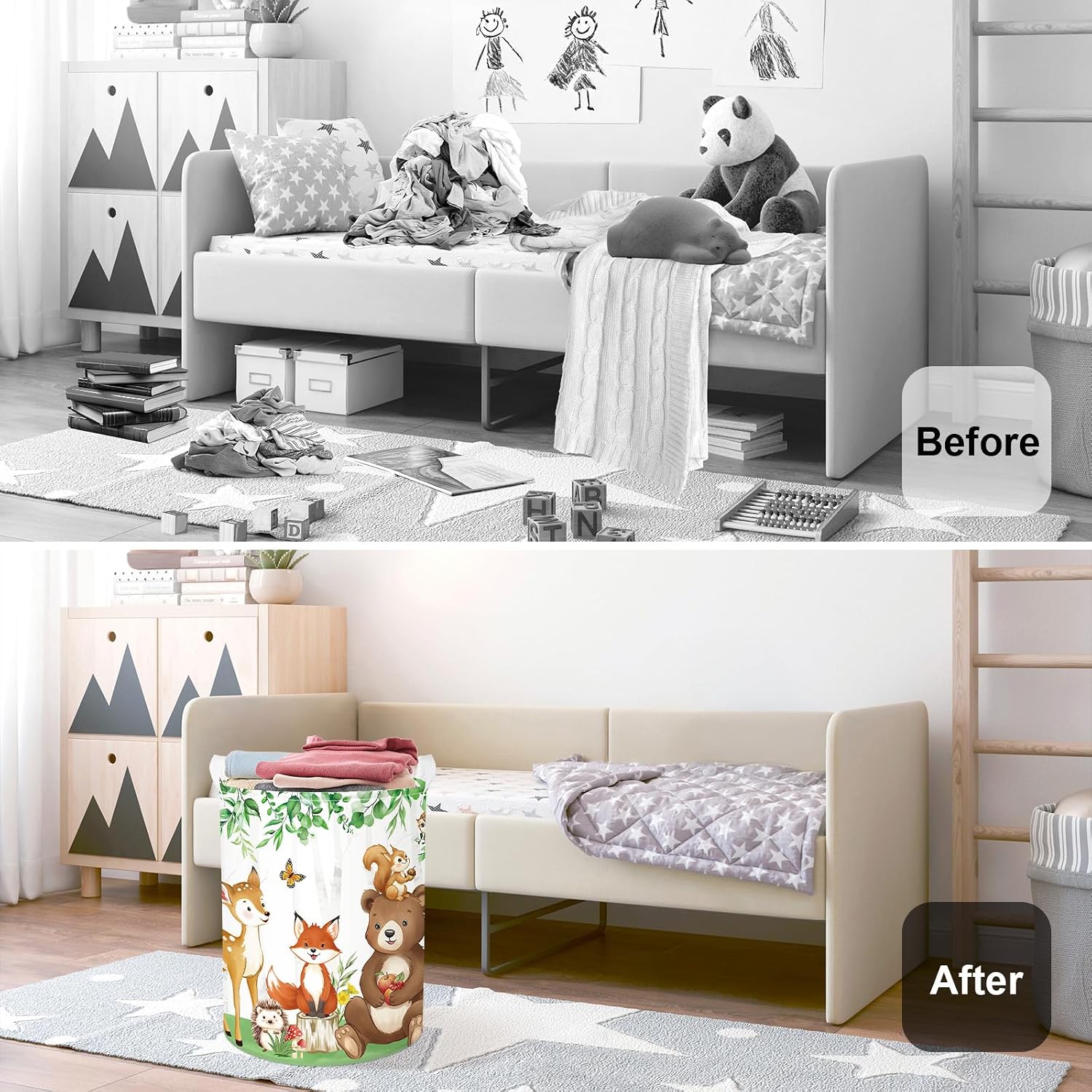 Detalle 2 de HUUMONSS Jungle Animals Storage Basket 63L