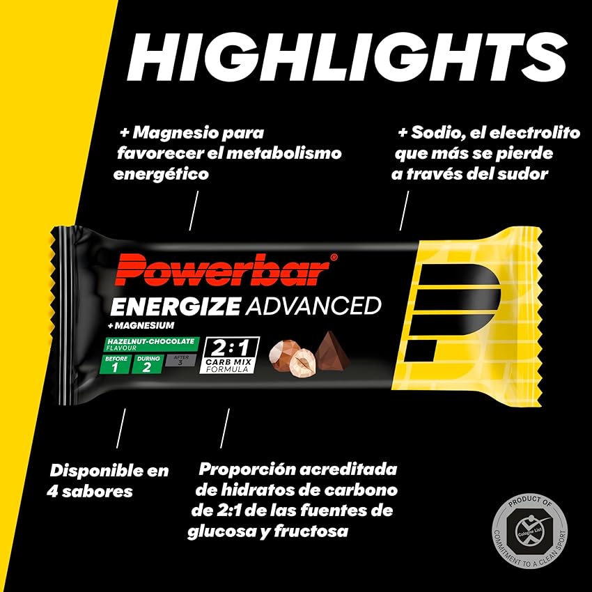 Thumbnail 3 de Powerbar Energize Advanced Chocolate Hazelnut, 15x55g ⚡