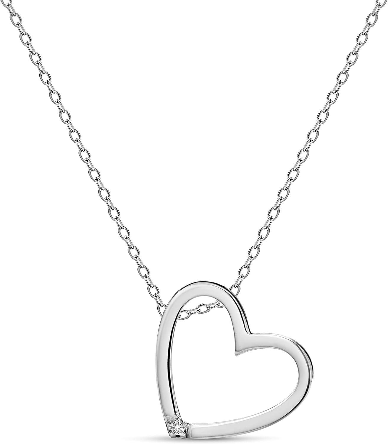 Thumbnail 5 de MIORE collier cœur avec diamant en or 18K (750) sur chaîne ankora 45 cm – option or blanc ou jaune, boîte cadeau