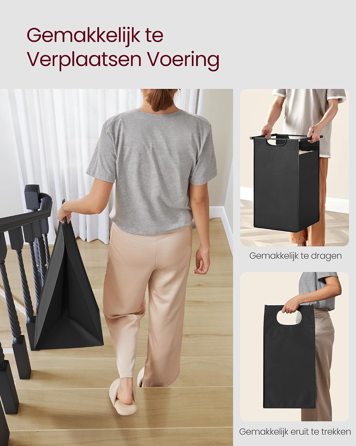 Thumbnail 6 de VASAGLE BLH201B01 BRENTA wasmand met 2 uitneembare Oxford stoffen zakken
