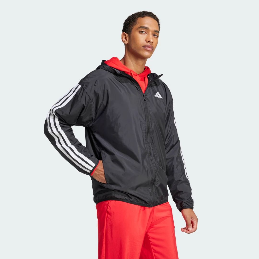Thumbnail 2 de Cortavientos Essentials 3 bandas de Adidas – Negro