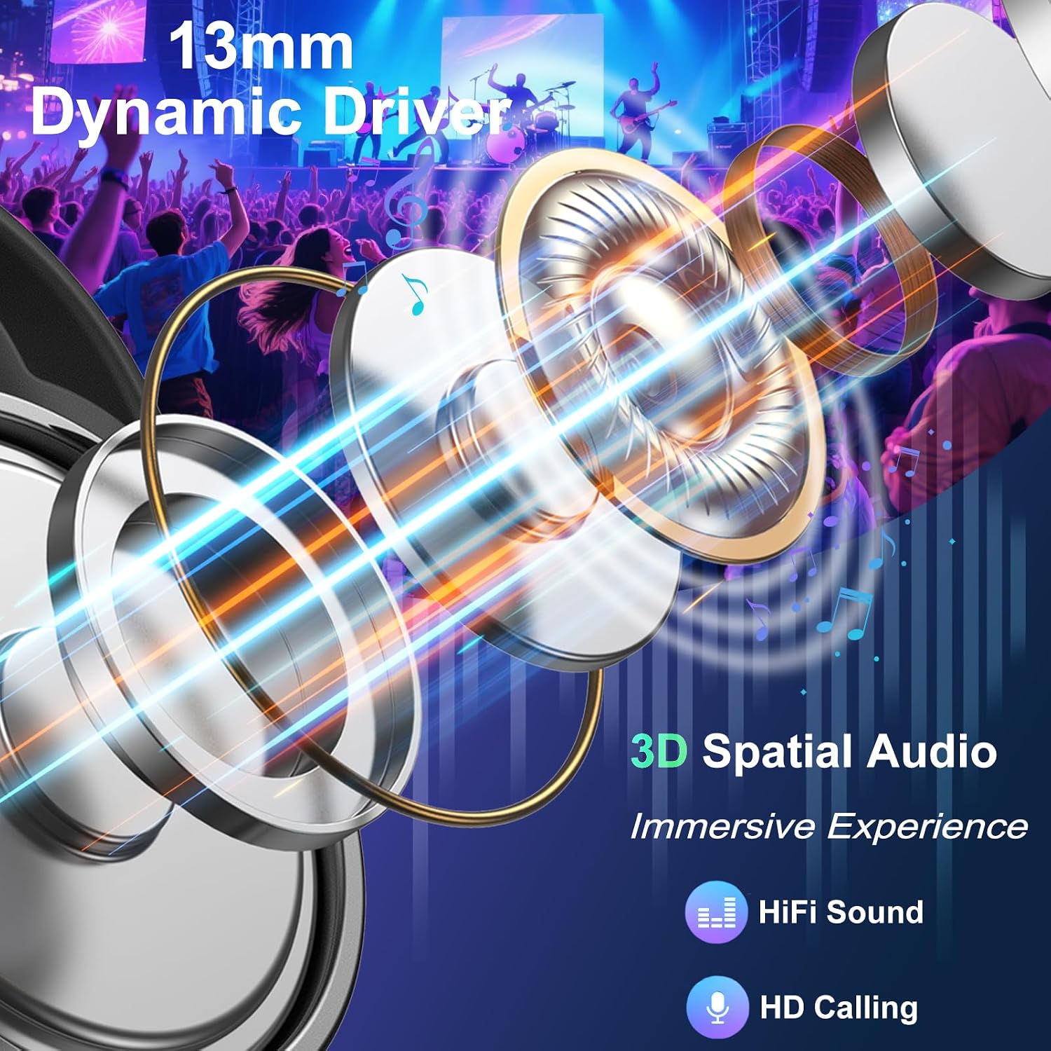Detalle de Wireless Earbuds 48H Bluetooth 5.4 Noise Cancelling