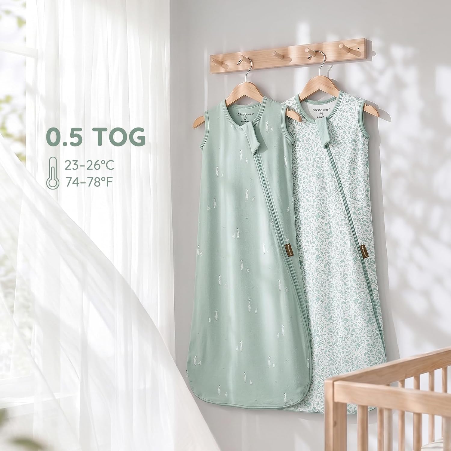 Thumbnail 1 de Mosebears Sacco Nanna 0.5 Tog in cotone per neonati – Estate, taglie 0–24 mesi
