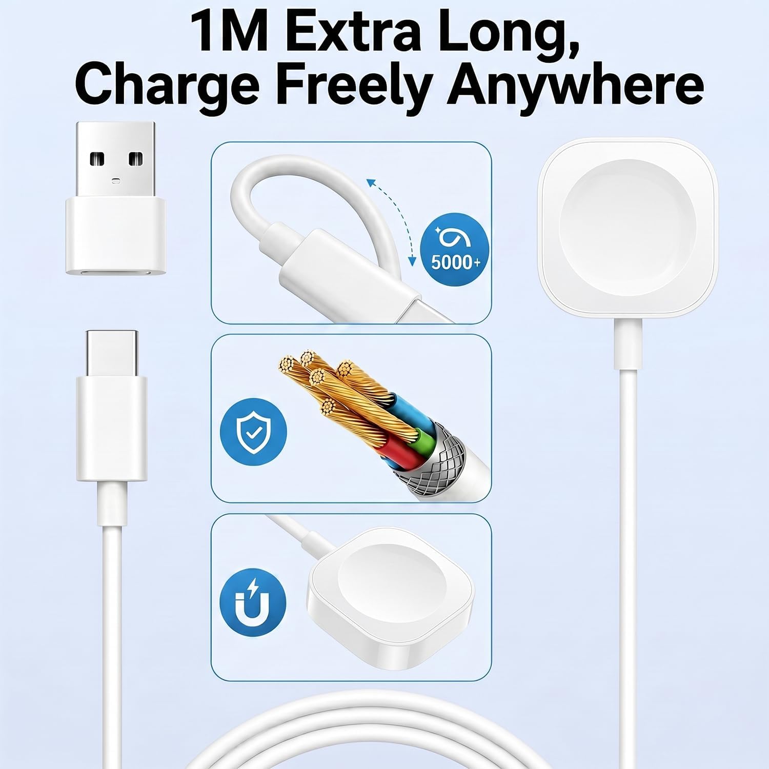 Thumbnail 5 de Chargeur Magnétique pour Apple Watch – USB-C 1 m, charge rapide et connexion stable pour toute la gamme Apple Watch