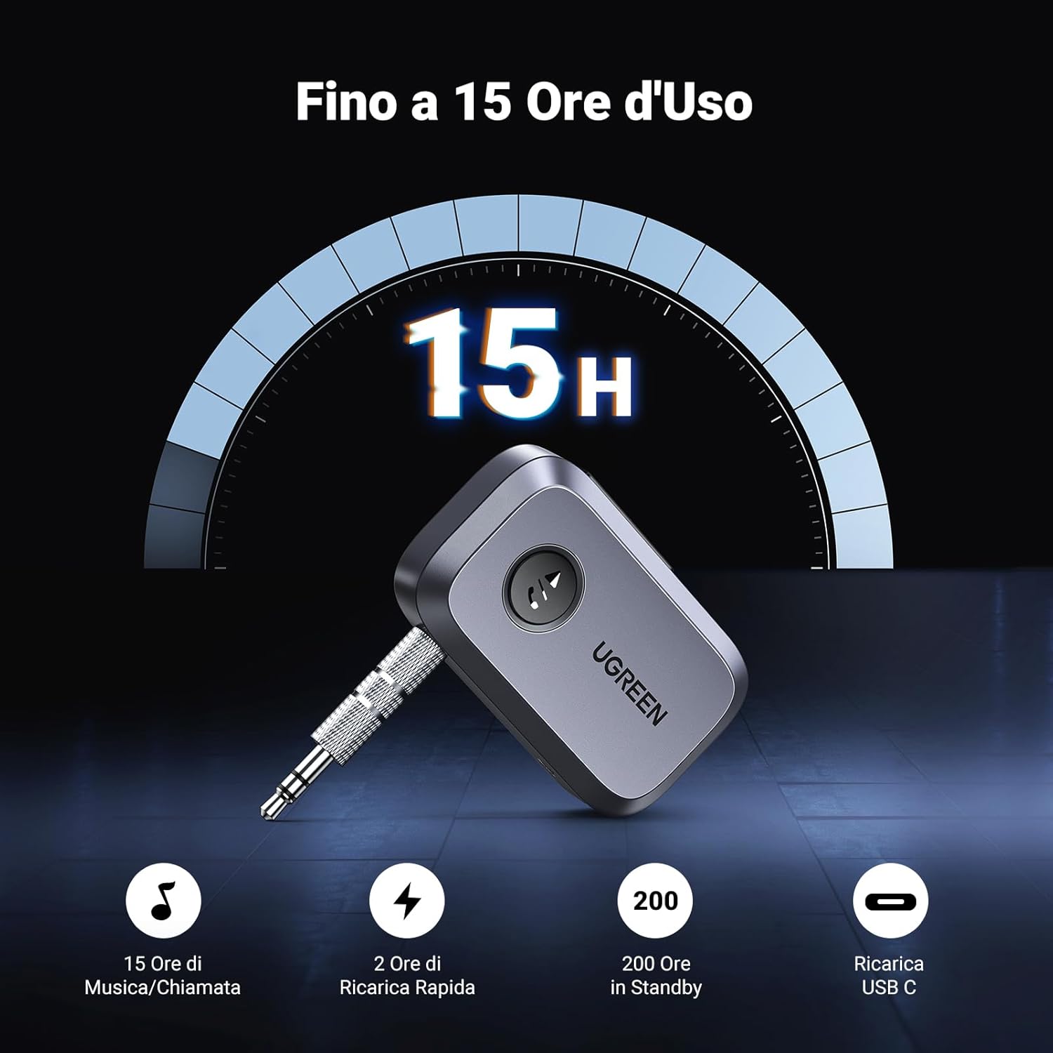 Detalle 2 de UGREEN Ricevitore Bluetooth 6.0 15 ore