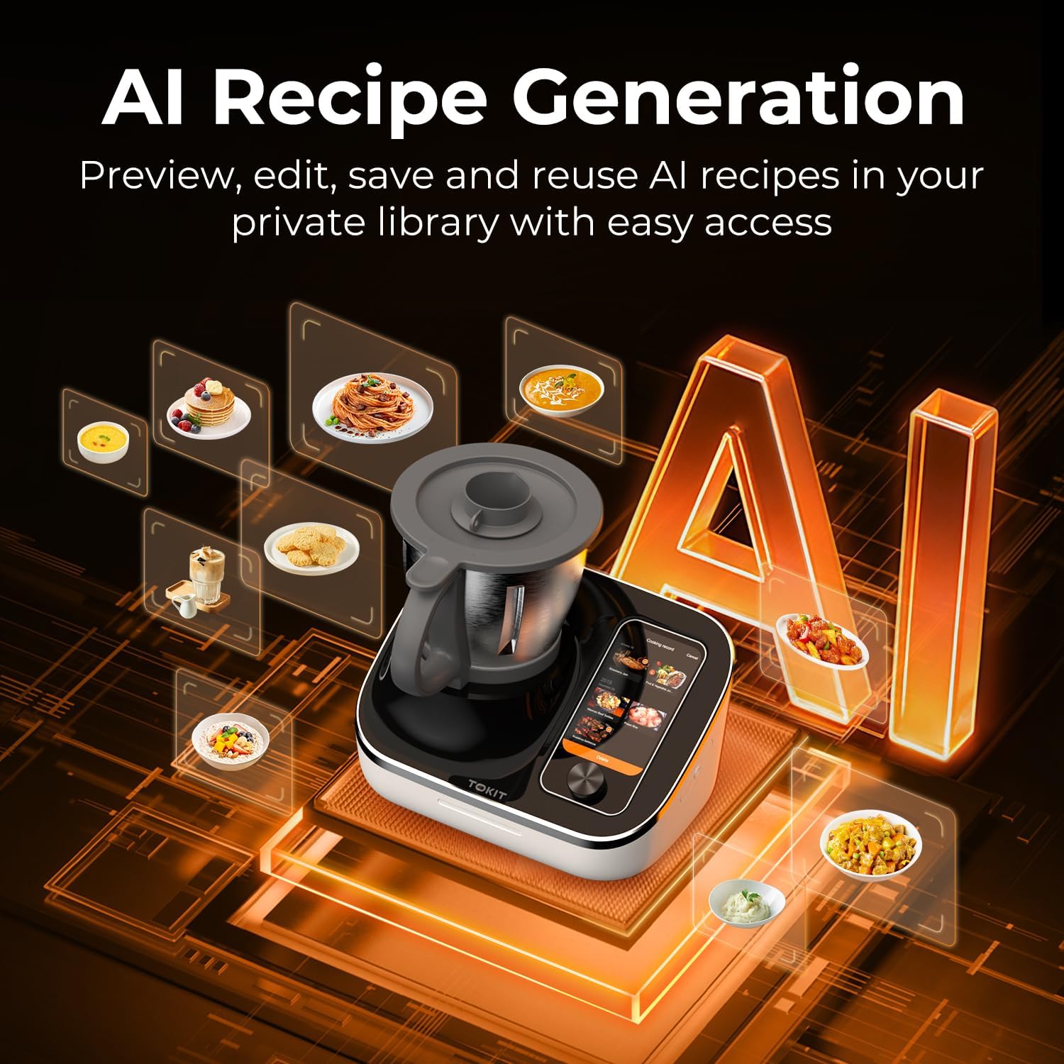 Thumbnail 1 de TOKIT C2 AI Omni Cook Robot – automated cooking food processor with 7-inch touchscreen and 21 cooking functions