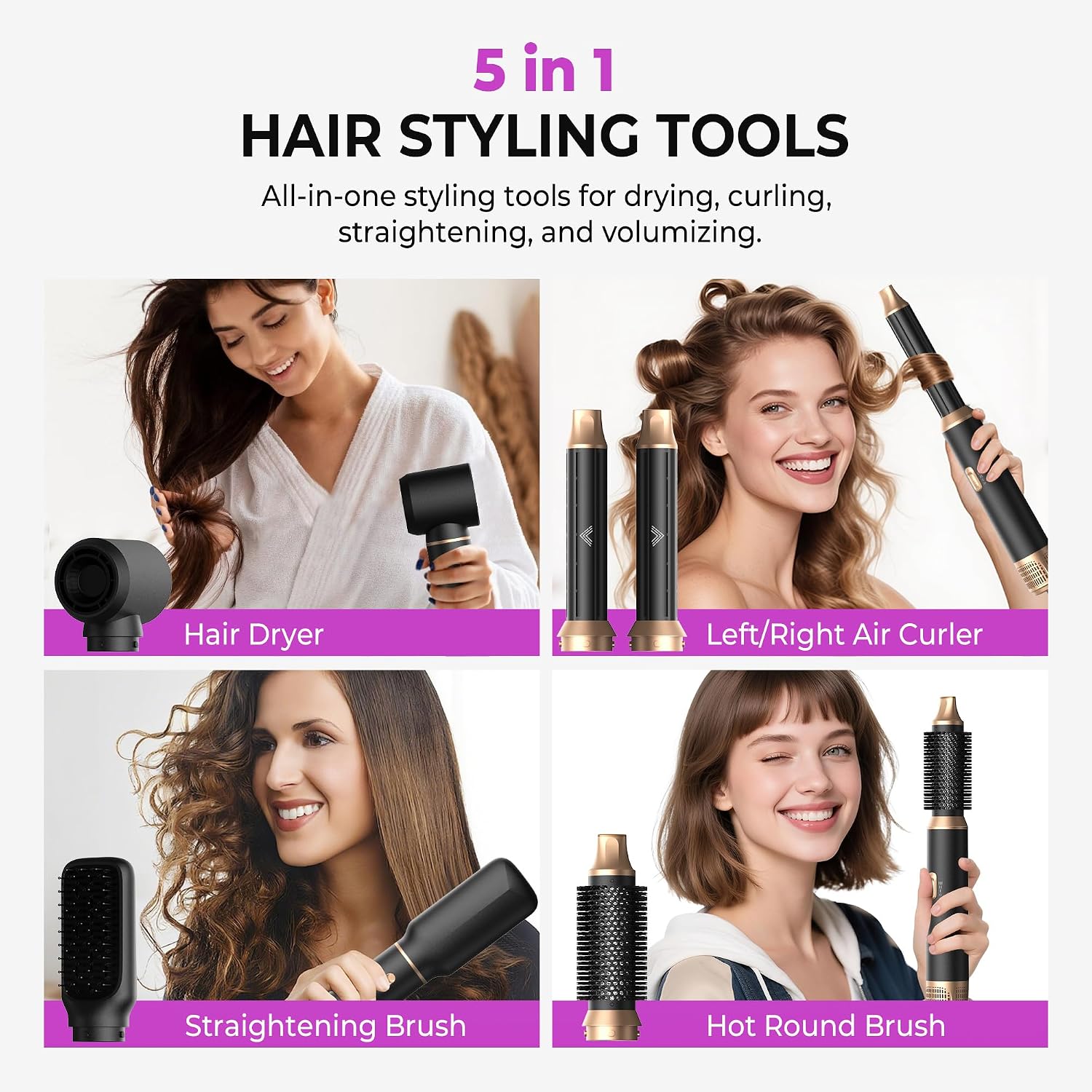 Detalle 2 de UMIGA 5 in 1 Airstyler Set mit 1000 W