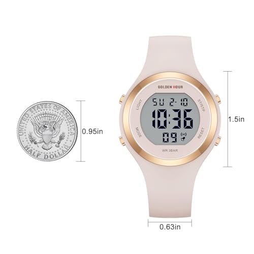 Thumbnail 3 de GOLDEN HOUR Digital Ladies Watch – 5ATM, Rose Gold with Luminous Display and Chronograph