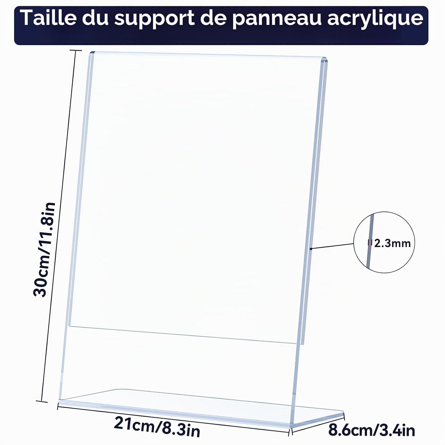 Detalle 2 de Fhintory A4/4Pcs présentoir A4-displaystandaard, transparant acryl, 4 stuks