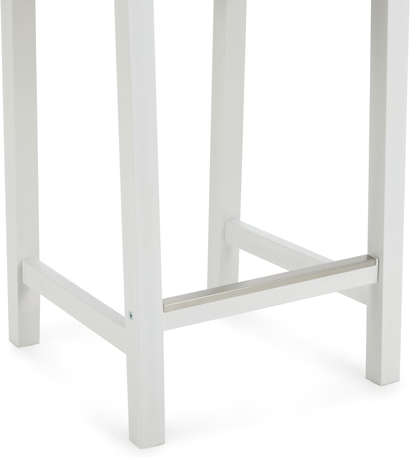 Detalle 2 de Amazon Basics Taburetes de cocina de madera maciza blancas