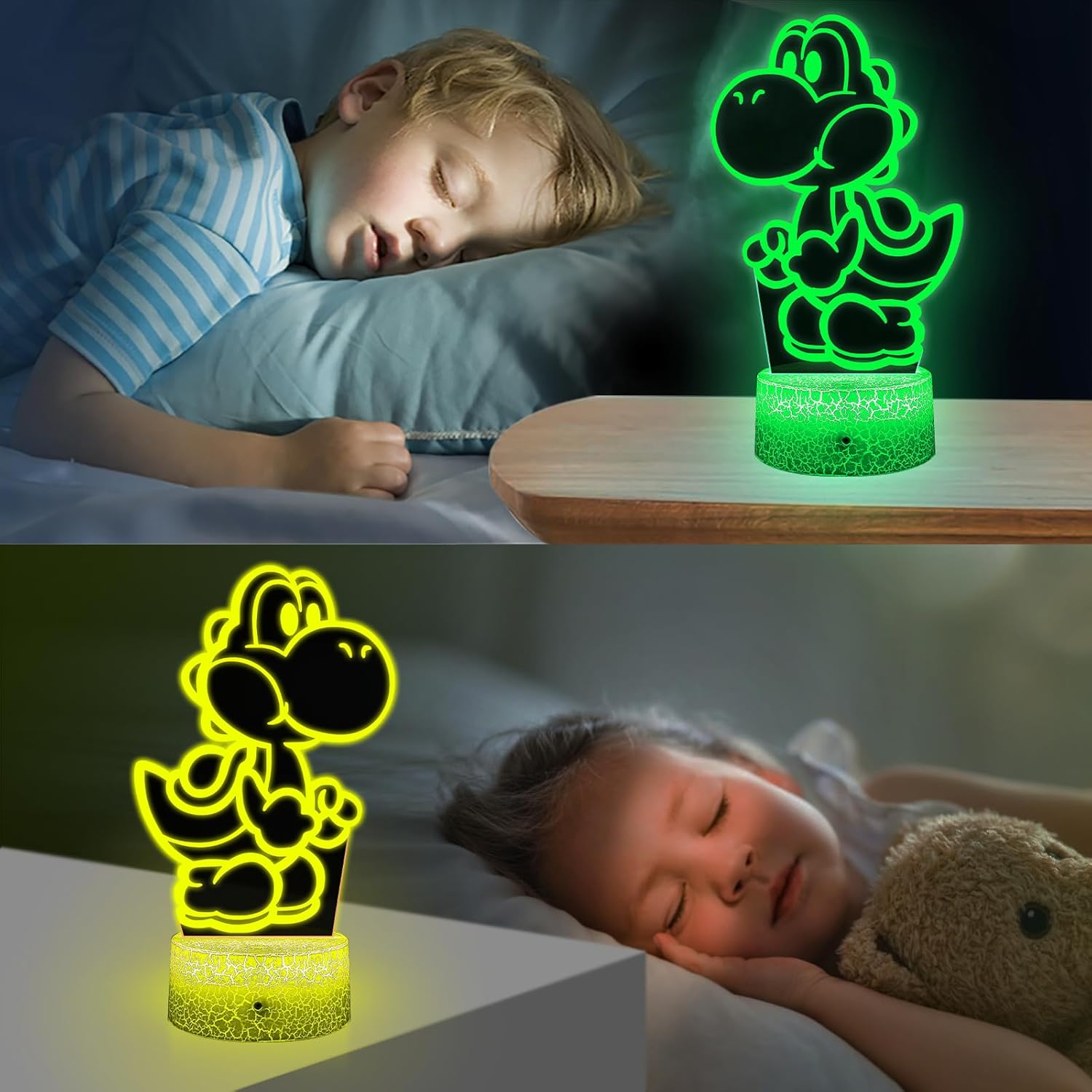 Thumbnail 6 de Japan Anime Yoshi Nachtlicht für Kinder (3D LED, 16 Farben) mit Smart Touch, Fernbedienung und USB