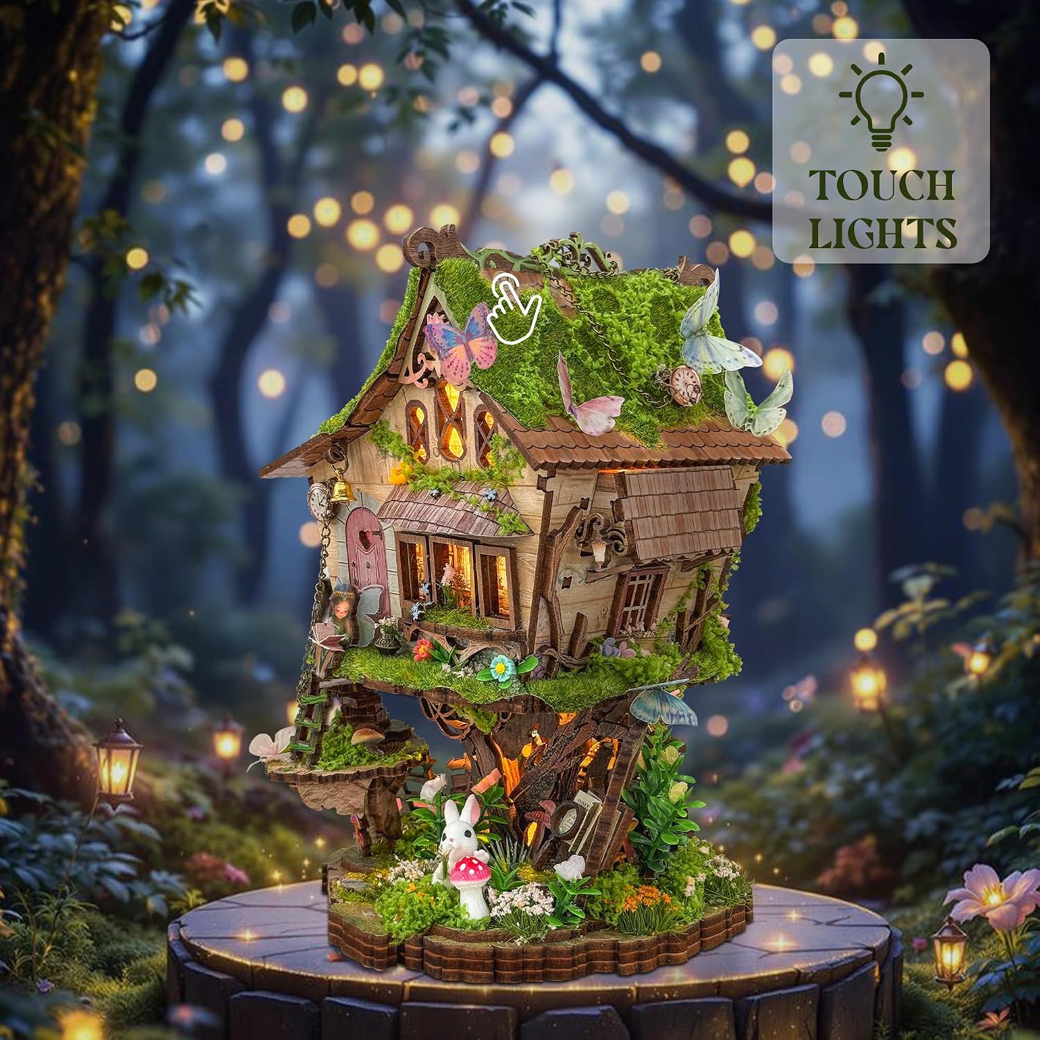 Detalle de Rowan's Tree House Book Nook for Adults – DIY Miniature Kit
