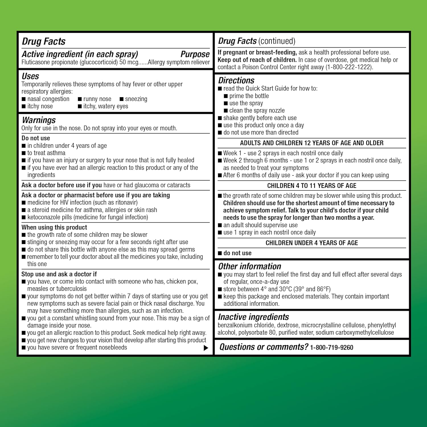 Detalle de Amazon Basic Care Children’s Fluticasone Propionate Nasal Spray (50 mcg) Allergy Relief