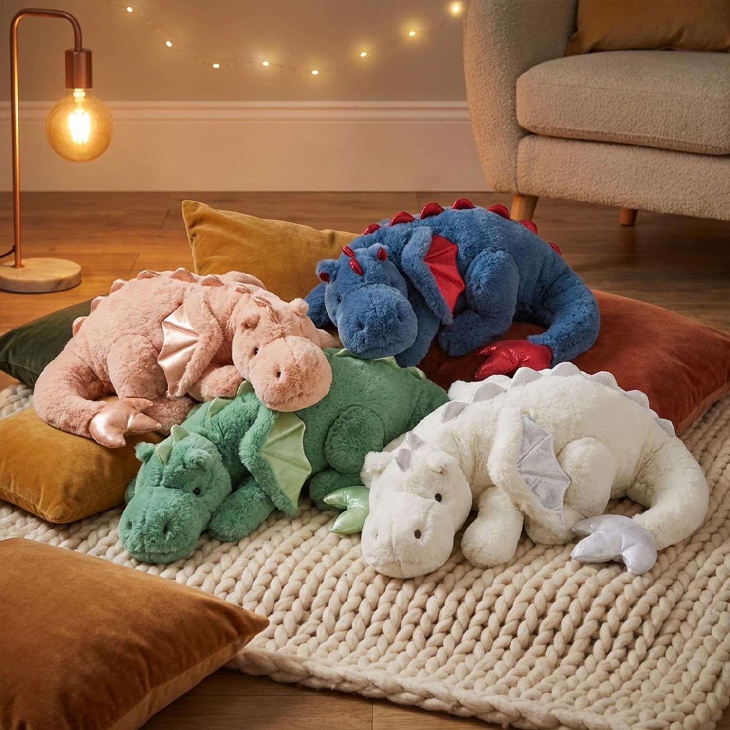 Detalle de ARELUX Large 36in Cute Dragon Plush Pillow: Soft, Safe, Multi-Purpose Cuddly Giant