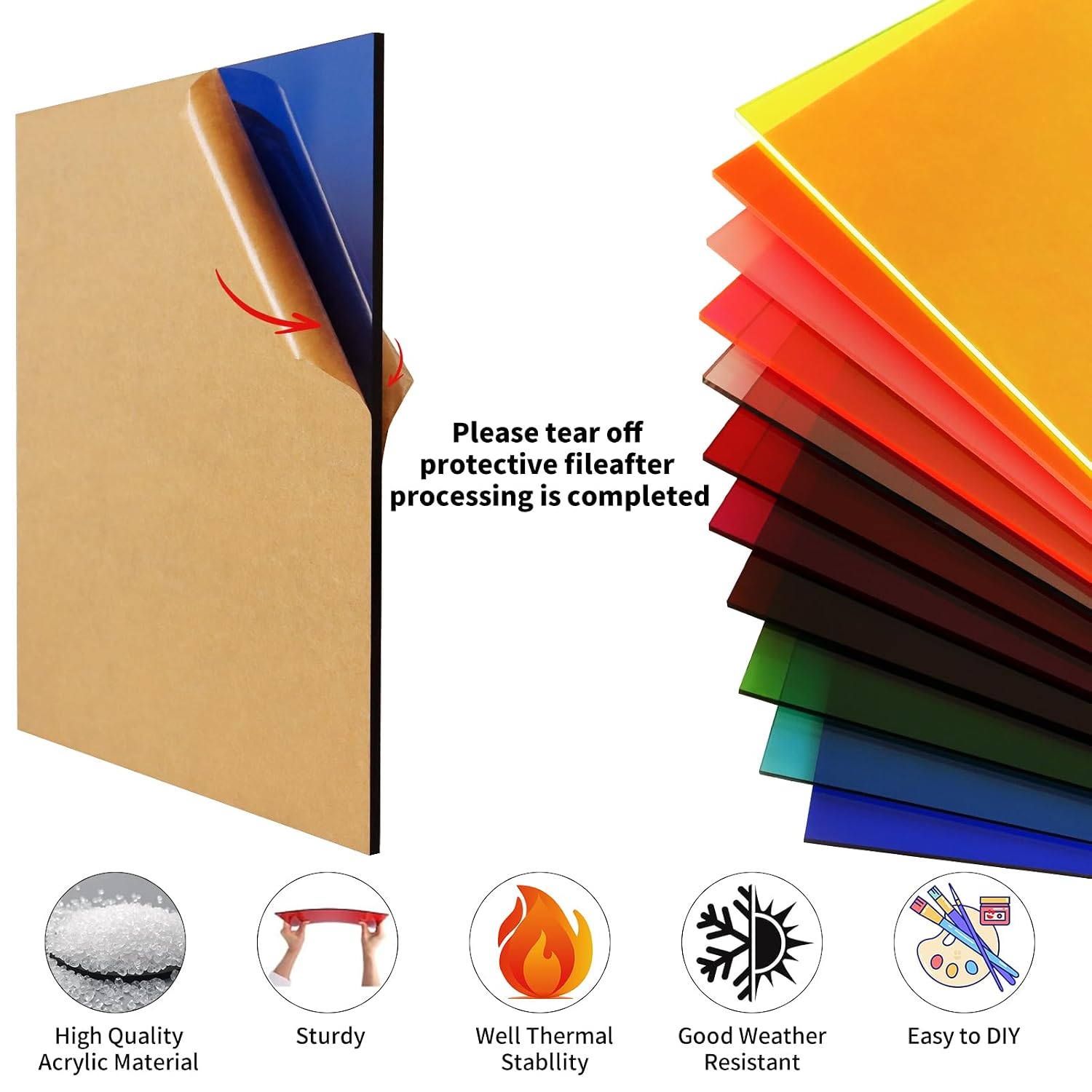 Thumbnail 6 de Gdhwxcl Translucent Brown Acrylic Sheet, 1/8-Inch, 10 x 10-Inch, 2-Pack