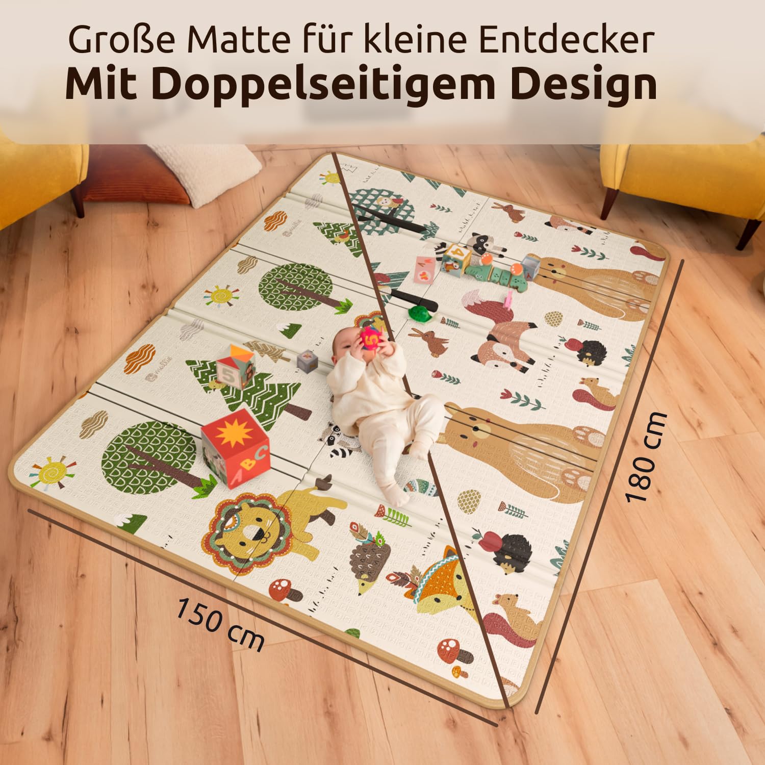 Detalle de Mallie Spielmatte Baby 180×150 cm